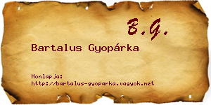 Bartalus Gyopárka névjegykártya