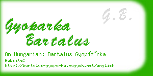 gyoparka bartalus business card